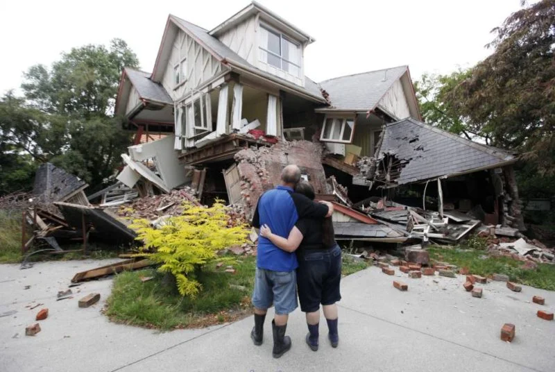 Vivienda destruida por un terremoto