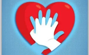 Ilustración de una mano sobre un corazón