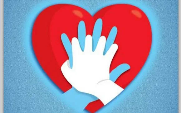 Ilustración de una mano sobre un corazón